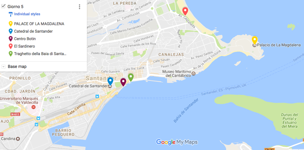 itinerario in Cantabria Santander